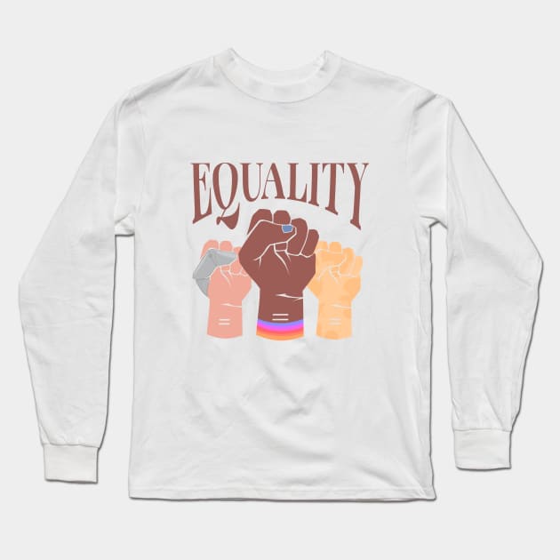 equality ( diverse raised clenched fists ) Long Sleeve T-Shirt by acatalepsys 